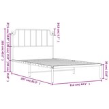 Metalni Kovinski posteljni okvir z vzglavjem bel 107x203 cm | Shoptok.si