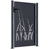 vidaXL Vrtna vrata antracitna 105x130 cm jeklena dizajn trave | Shoptok.si