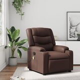 vidaXL Masažni naslanjač rjavo umetno usnje | Shoptok.si