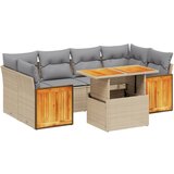 Maison Chic Seti vrtnega pohištva - Vrtna garnitura - Vrtni pohištvo set 7-delna z blazinami bež poli ratan, (21804087) | Shoptok.si