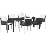  Vrtni set za objed 7 kom. Smeđa i crna PE ratan | shoptok.hr