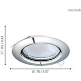 Eglo Set vgradnih LED svetilk Peneto (9 W, Do x Š x V: 7,8 cm x 7,8 cm x 11,5 mm, Krom, 3 kos, Topla bela) | Shoptok.si