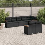 vidaXL 8-dijelni set vrtnih sofa od poliratana s jastucima crni | shoptok.hr