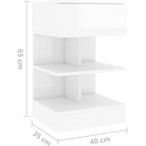  Noćni ormarići 2 kom visoki sjaj bijeli 40 x 35 x 65 cm | Eponuda.com