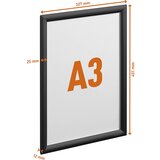 Durable Aluminijast zložljiv okvir, format A3, črne barve | Shoptok.si