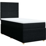 vidaXL Box spring postelja z vzmetnico črna 100x200 cm blago | Shoptok.si