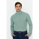 Trendyol Mint Men's Oversize Wide Fit Turtleneck Basic Sweater Cene