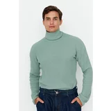 Trendyol Mint Men's Oversize Wide Fit Turtleneck Basic Sweater