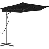 vidaXL Zunanji senčnik z jeklenim drogom črn 300x230 cm | Shoptok.si