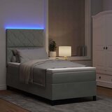  LED Box Spring Krevet Svijetlo siva 100 x 200 cm Baršun | shoptok.hr