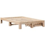 vidaXL Posteljni okvir brez vzmetnice 135x190 cm trdna borovina | Shoptok.si