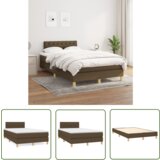 The Living Store Box spring postelja z vzmetnico temno rjav 120x200 cm blago - Box Spring Postelja, (21737436) | Shoptok.si
