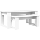  Set kavno mizico 2 pcs Bela Konstruiran les, (5000120412) | Shoptok.si