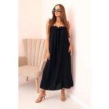Kesi Włoski Women's dress with leopard print straps navy blue Cijene