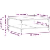 vidaXL Kava Stol Staro drvo 100 x 100 x 40 cm Konstruirano drvo | shoptok.hr