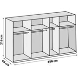 Modern Living Omara Z Drsnimi Vrati Level 36 D, Bela, Barva Hrasta | Shoptok.si