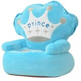 vidaXL Plišasti otroški stol Prince modre barve Cene