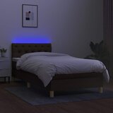  box spring s madracem LED tamnosmeđi 80 x 200 cm tkanina | shoptok.hr