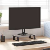 vidaXL Stalak za monitor crni 40x20x8 cm kaljeno staklo i metal | shoptok.hr