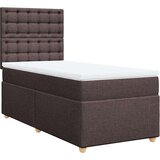 vidaXL Box spring postelja z vzmetnico temno rjav 90x190 cm blago, (21290987) | Shoptok.si