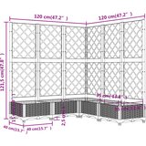  Vrtna sadilica s rešetkom smeđa 120 x 120 x 121,5 cm PP | shoptok.hr