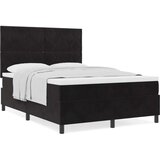 vidaXL Box Spring Krevet s Madracem Crni 160x200 cm Baršun | shoptok.hr