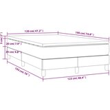  s opruga kutije Svijetlo siva 120 x 190 cm tkanina | shoptok.hr
