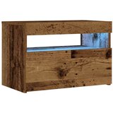  Noćni ormarić s LED svjetlima staro drvo 60x35x40 cm | shoptok.hr