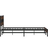  Metalni okvir kreveta bez madraca smeđa boja hrasta 193x203 cm | shoptok.hr