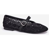 Boto Perforated ballerinas with strap black Orphali | shoptok.hr