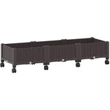  Vrtni saksija s kotačima Smeđa 120 x 40 x 29 cm PP | shoptok.hr