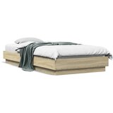 vidaXL Okvir kreveta s LED svjetlima boja hrasta sonome 90 x 200 cm Cijene