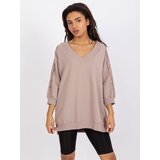RUE PARIS Blouse-RV-BZ-7557.01-dark beige | Shoptok.si