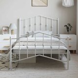 Metalni okvir kreveta s uzglavljem i podnožjem bijeli 100x200cm | Shoptok.si