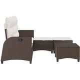  3-dijelni set vrtnih sofa s jastucima smeđi od poliratana L | shoptok.hr