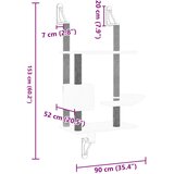  Zidna penjalica za mačke sa stupom za grebanje siva 153 cm | shoptok.hr