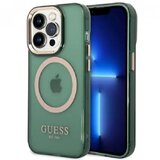 Guess Maska za iPhone 14 Pro Max GOLD OUTLINE TRANSLUCENT KAKI MagSafe | ePonuda.com
