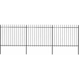 Vrtna ograda s vrhom koplja Čelik 537x150 cm Crna | shoptok.hr
