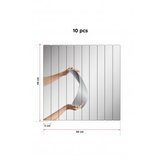 Hanah home ogledalo rectangular stripe 5x40 cm (10 pieces) silver | ePonuda.com