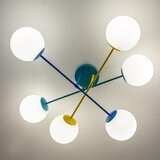 plafonski luster moon 6xE27/15W/230V tirkizna/žuta/plava | Eponuda.com