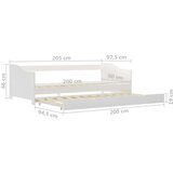  Izvlečni posteljni okvir bel iz borovine 90x200 cm | Shoptok.si