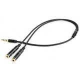 Gembird CCA-417M 2x 3.5 mm(slusalice i mikrofon) Metalni adapter na 1x 3.5mm(4 pin) cable, 0.2m crn | ePonuda.com