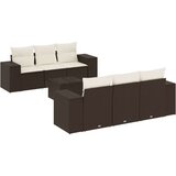 vidaXL 7-dijelni set vrtnih sofa od poliratana s jastucima smeđi | shoptok.hr