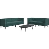  2-dijelni set sofa Chesterfield tamnozeleni baršunasti | shoptok.hr