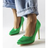 Gemre Silje green satin stilettos Cene