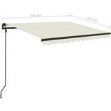  Ročna zložljiva tenda s stebrički 3,5x2,5 m krem, (20728704) | Shoptok.si