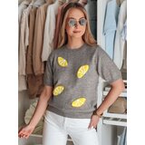 DStreet Sweter damskie oversize z cytrynami CYTRYNKA szary | shoptok.hr