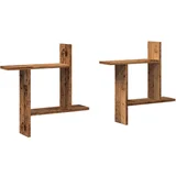 MAISON CHIC 2 kosi Stenske Police - Viseče police starinski les 50x12x50 cm inženirski les, (21793664)