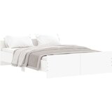 vidaXL Posteljni okvir z vzglavjem in vznožjem bel 140x190 cm | Shoptok.si