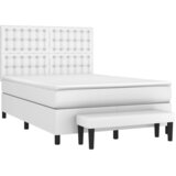  s oprugama i madracem bijeli 140x190 cm od umjetne kože | shoptok.hr
